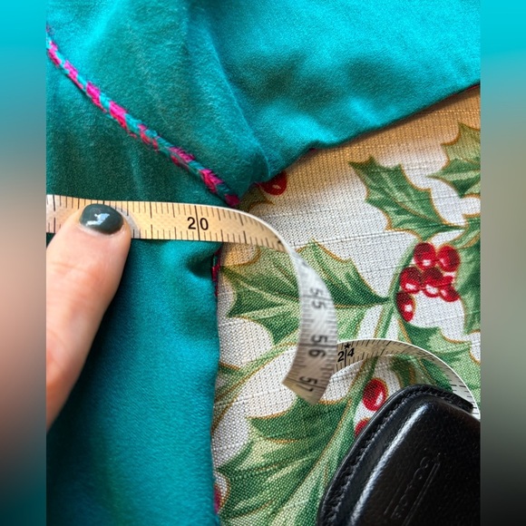 Tradition Djellaba Womens Long Hooded Kaftan‎ Teal Pink Embroidered Pocket Holes - Picture 7 of 9